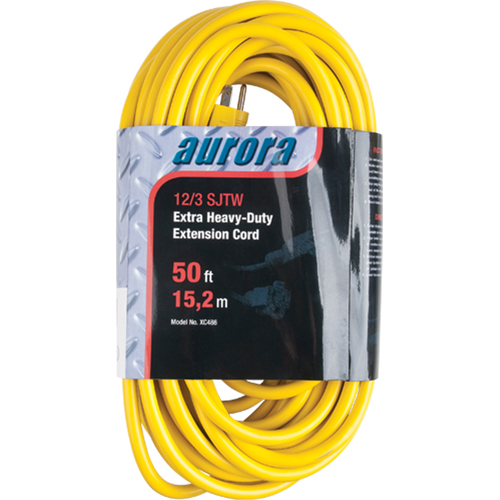 Vinyl Extension Cord, Outdoor, SJTW, 12/3 AWG, 15 A, 50' Sécurité Médic