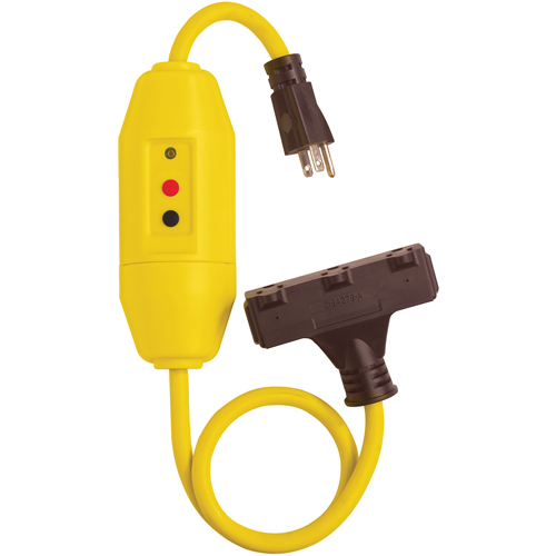GFCI Protected Tri-Cords, 120 V, 15 A, 2' Cord Sécurité Médic