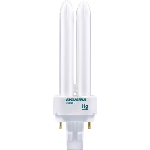 Lampe fluorescente compacte &agrave; tube double Dulux D pr&eacute;chauff&eacute;e, D (T4), 26 W, 4100 K, Base G24Q-3, 10 000 h Sécurité Médic