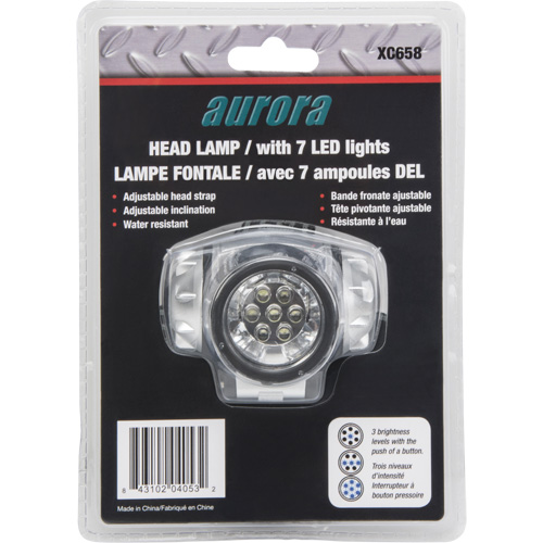 Lampe frontale, DEL, 28 lumens, 20 hres de fonctionnement, piles AAA Sécurité Médic