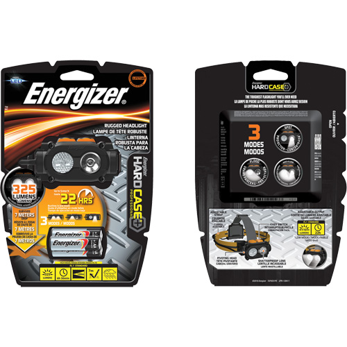 Hardcase Rugged Headlamp, LED, 325 Lumens, 6.5 Hrs. Run Time, AA Batteries Sécurité Médic