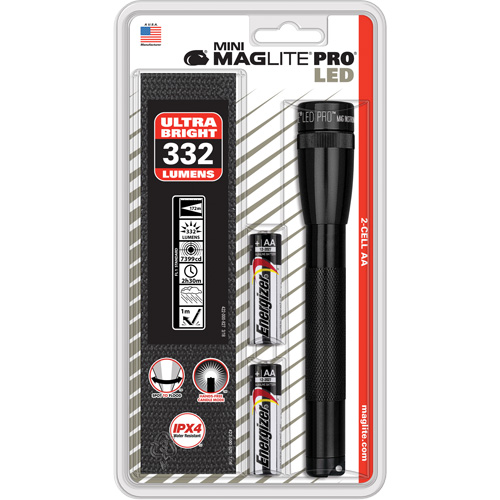 Mini&reg; PRO Flashlight, LED, 332 Lumens, AA Batteries Sécurité Médic