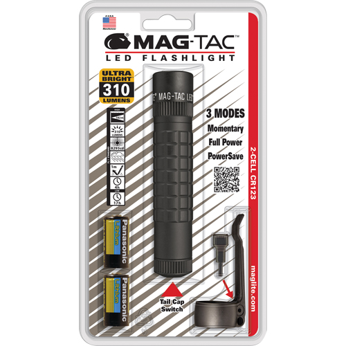 Lampes de poche tactiques Mag-Tac, DEL, 310 lumens, Piles CR123 Sécurité Médic