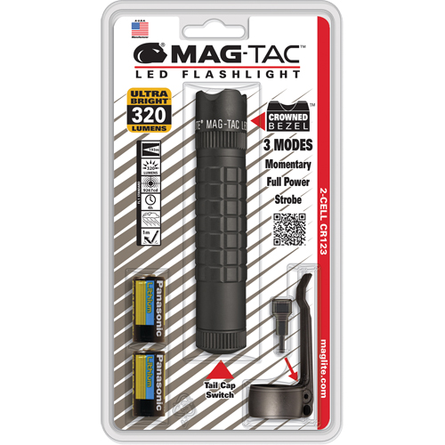 Mag-Tac Tactical Flashlights, LED, 320 Lumens, CR123 Batteries Sécurité Médic