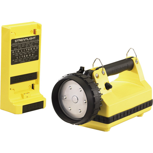 E-Flood&reg; LiteBox&reg; Lantern with Vehicle Mount System, LED, 615 Lumens, 8 Hrs. Run Time, Rechargeable Batteries, Included Sécurité Médic