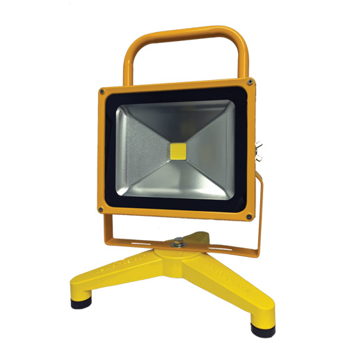 Rechargeable And Portable Floodlights, LED, 30 W, 3000 Lumens, Aluminum Housing Sécurité Médic