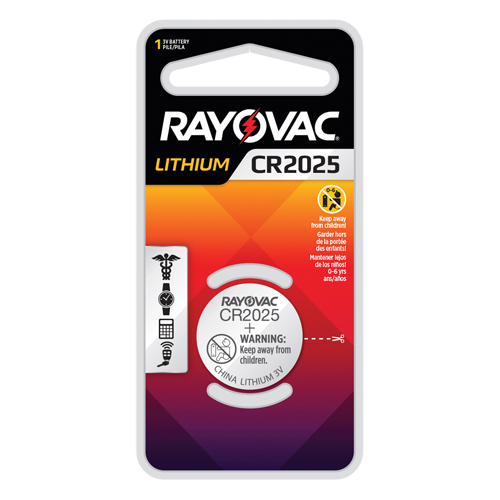 Pile bouton au lithium CR2025, 3 V Sécurité Médic