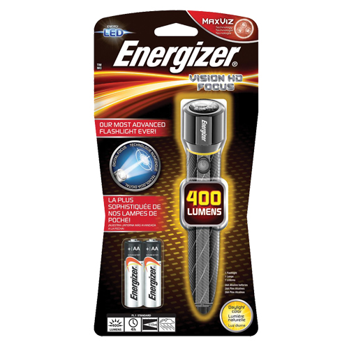 Vision HD Flashlight, LED, 400 Lumens, AA Batteries Sécurité Médic