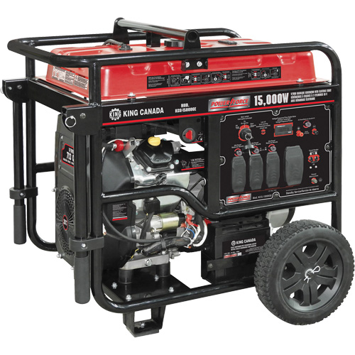 V-Twin Gasoline Generator, 15000 W Surge, 12500 W Rated, 120 V/240 V, 40 L Tank Sécurité Médic