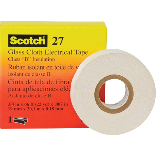 Ruban isolant en toile de verre 27 Scotch, 12 mm (1/2") la x 20 m (66') lo Sécurité Médic