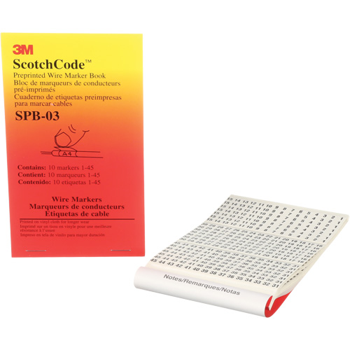 ScotchCode Pre-Printed Wire Marker Book Sécurité Médic