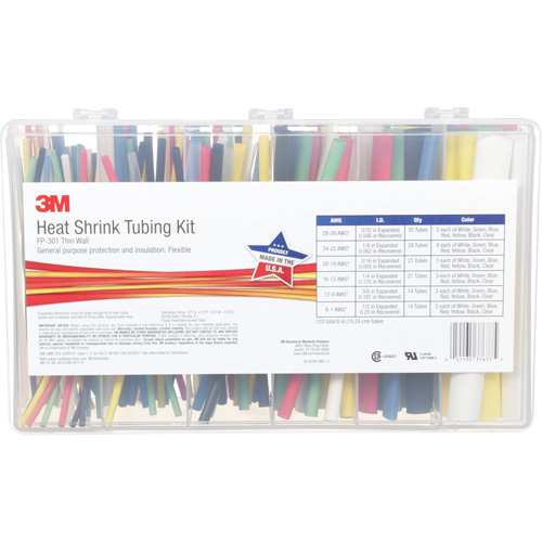 Heat Shrink Tubing, Thin Wall, 6", 0.5" (1.27cm) - 0.0938" (0.24cm) Sécurité Médic