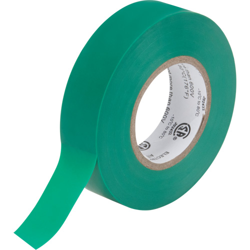 Electrical Tape, 19 mm (3/4") x 18 M (60'), Green, 7 mils Sécurité Médic