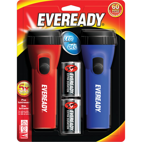 Eveready&reg; General Purpose Flashlight Kit, LED, 25 Lumens, D Batteries Sécurité Médic
