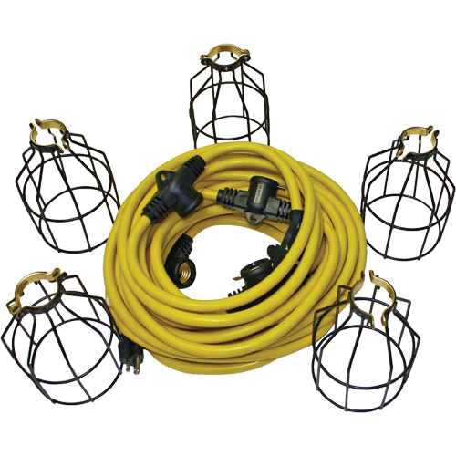Guirlande &eacute;lectrique &agrave; DEL avec connecteur, 5 Lumi&egrave;res, 50' lo, Boîtier en M&eacute;tal Sécurité Médic