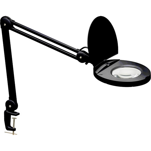 Adjustable Magnifier Lamp, 3 Diopter, LED Light, 47" Arm, C-Clamp, Black Sécurité Médic