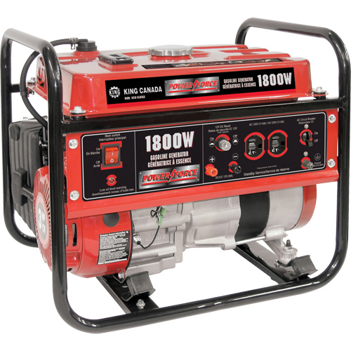 Gasoline Generator, 1800 W Surge, 1400 W Rated, 120 V, 7 L Tank Sécurité Médic