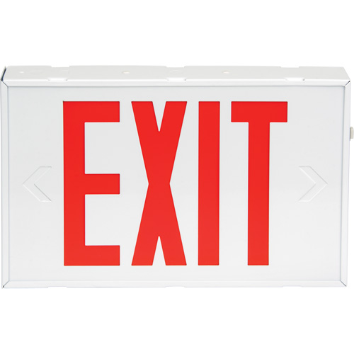 Exit Sign, LED, Battery Operated/Hardwired, 12-1/5" L x 7-1/2" W, English Sécurité Médic