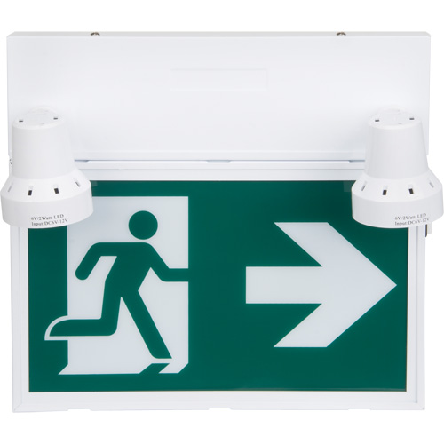 Running Man Sign with Security Lights, LED, Battery Operated/Hardwired, 12-1/10" L x 11" W, Pictogram Sécurité Médic