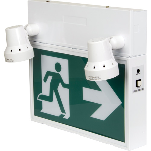 Running Man Sign with Security Lights, LED, Battery Operated/Hardwired, 12-1/10" L x 11" W, Pictogram Sécurité Médic
