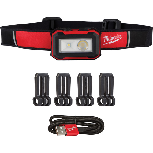 Magnetic Headlamp & Task Light, LED, 450 Lumens, 2.5 Hrs. Run Time, Rechargeable Batteries Sécurité Médic