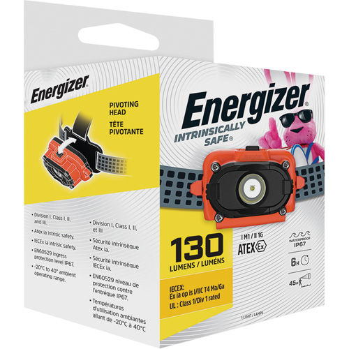 Intrinsically Safe&reg; Headlamp, LED, 130 Lumens, 6 Hrs. Run Time, AAA Batteries Sécurité Médic