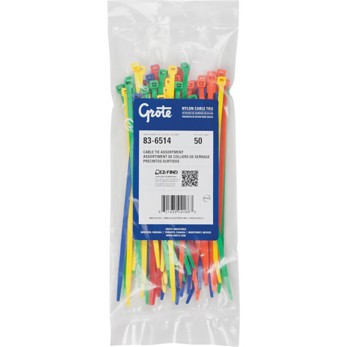 Nylon Cable Ties, 8" Long, 50 lbs. Tensile Strength Sécurité Médic