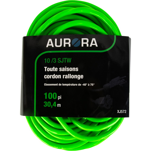 Cordon rallonge de calibre industriel, Toutes saisons, SJTW, AWG 10/3, 15 A, 100' Sécurité Médic