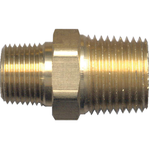 Mamelon de r&eacute;duction hexagonal, Laiton, 1/2" x 3/8", NPT x NPT Sécurité Médic