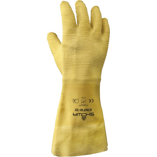 Gants pour usage g&eacute;n&eacute;ral 67NFW, 10/Grand, R&ecirc;vetement Latex de caoutchouc, Enveloppe en Coton Sécurité Médic