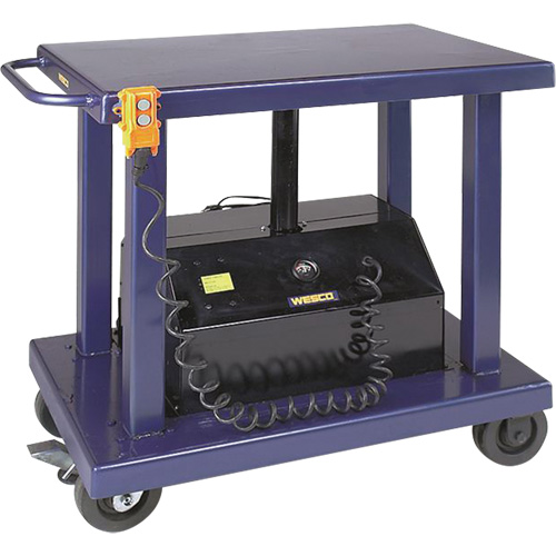 Hydraulic Lift Table, Steel, 24" W x 36" L, 2000 lbs. Capacity Sécurité Médic