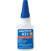 431 Surface Insensitive Instant Adhesive, Clear, Bottle, 20 g Sécurité Médic