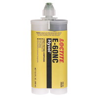 Adh&eacute;sifs structuraux non corrosifs pour les composants &eacute;lectriques E-60NC, 400 ml, Cartouche double, Deux composants, Noir Sécurité Médic