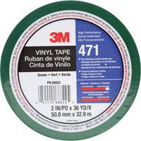 471 Vinyl Tape, 50.8 mm (2") W x 32.9 m (108') L, 5.2 mils, Green Sécurité Médic