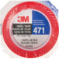 471 Vinyl Tape, 25.4 mm (1") W x 32.9 m (108') L, 5.3 mils, Red Sécurité Médic