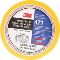 471 Vinyl Tape, 25.4 mm (1") W x 32.9 m (108') L, 5.2 mils, Yellow Sécurité Médic