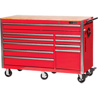 PRC5610 Armoire &agrave; rouleaux s&eacute;rie Pro, 10 tiroirs, 55-9/10" la x 24-1/10" p x 39-7/10" h, Rouge Sécurité Médic
