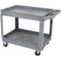 JPTC-3624 Heavy-Duty Polypropylene Shop Cart, 2 Tiers, 46" W x 25-1/2" D x 33-1/4" H, 500 lbs. Cap. Sécurité Médic