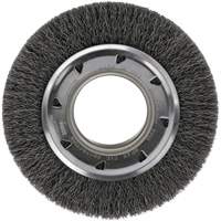 Crimped Wire Wheel Brush - Medium Face, 4-1/4" Dia., 0.012 Fill, 2" Arbor Sécurité Médic