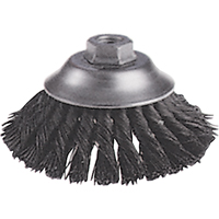 Knot Wire Cup Brushes - Flared Cup Brush, 6" Dia., 0.02" Fill, 5/8"-11 Arbor, Steel Sécurité Médic