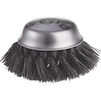 Knot Wire Cup Brushes - Stagger Row, 5-3/4" Dia. x 5/8"-11 Arbor Sécurité Médic