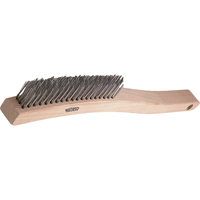 Brosses de grattage &agrave; manche long, garnissage en V, Acier inoxydable, 3 x 19 rangs de fils, Longueur 13-3/4" Sécurité Médic