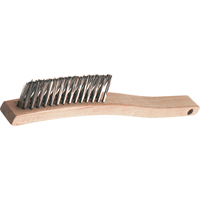 Brosses de grattage &agrave; manche long, rainure en V, Acier inoxydable, 3 x 14 rangs de fils, Longueur 13-3/4" Sécurité Médic
