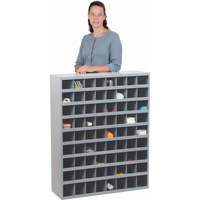 Steel Storage Bin Cabinet, 33-3/4" W x 12" D x 42" H, Grey Sécurité Médic