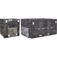 Collapsible Structural Polyethylene Containers, 48" L x 45" W x 34" H, Black Sécurité Médic