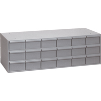 Industrial Drawer Cabinets, 18 Drawers, 33-3/4" W x 11-5/8" D x 10-7/8" H, Grey Sécurité Médic