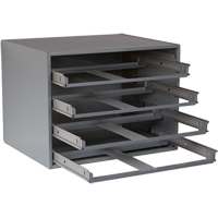 Compartment Box Cabinets, Steel, 4 Slots, 20" W x 15-3/4" D x 15" H, Grey Sécurité Médic