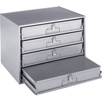 Compartment Box Cabinets, Steel, 4 Slots, 20" W x 15-3/4" D x 15" H, Grey Sécurité Médic