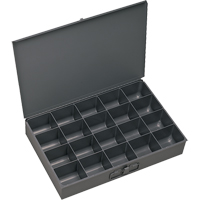 Compartment Scoop Boxes, Steel, 20 Slots, 13-3/8" W x 9-1/4" D x 2" H, Grey Sécurité Médic