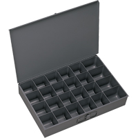 Compartment Scoop Boxes, Steel, 24 Slots, 13-3/8" W x 9-1/4" D x 2" H, Grey Sécurité Médic